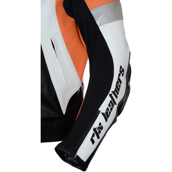 SALE - RTX Violator Orange Black Biker Leather Jacket SALE - RTX Violator Orange Black Biker Leather Jacket