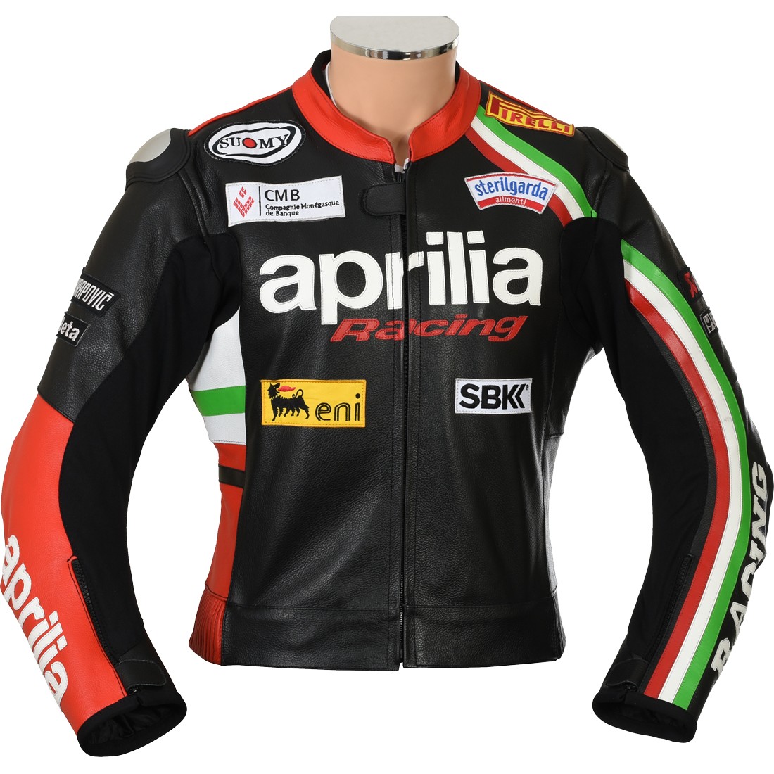 Aprilia Max Leather Motorcycle Biker Jacket