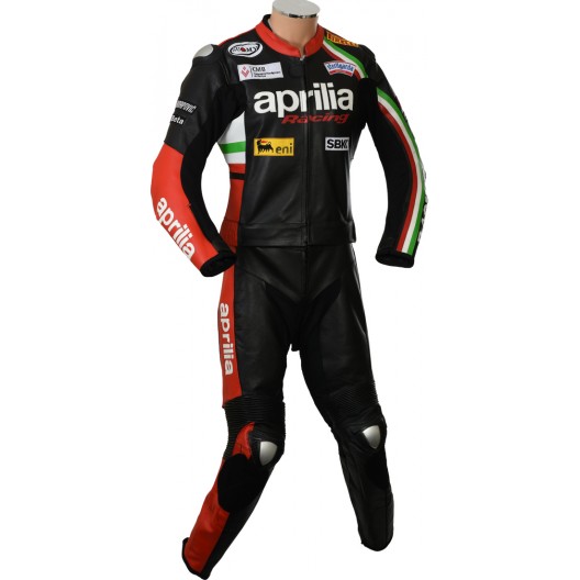 Aprilia Racing MAX Italia Motorcycle CE Leather Biker Suit Aprilia Racing MAX Italia Motorcycle CE Leather Biker Suit