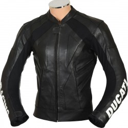 Ducati Classic Black Racing Leather Motorcycle Jacket