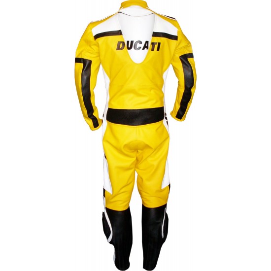 Ducati Classic YELLOW Leather Motorcycle Suit