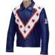 Evel Knievel Legendary Wembley Stadium Tribute Blue Leather Jacket