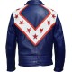 Evel Knievel Legendary Wembley Stadium Tribute Blue Leather Jacket
