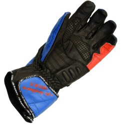 RTX Nexus 5 BLUE & RED Track Pro Leather Motorcycle Gloves RTX Nexus 5 BLUE & RED Track Pro Leather Motorcycle Gloves