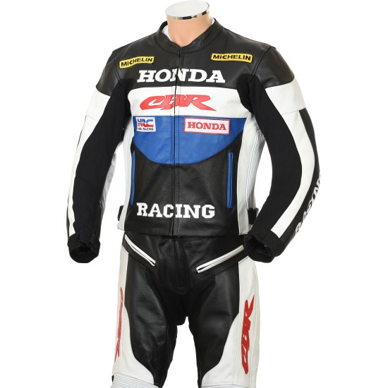 Honda Racing CBR BLUE Motorcycle Leather Suit Honda Racing CBR BLUE Motorcycle Leather Suit