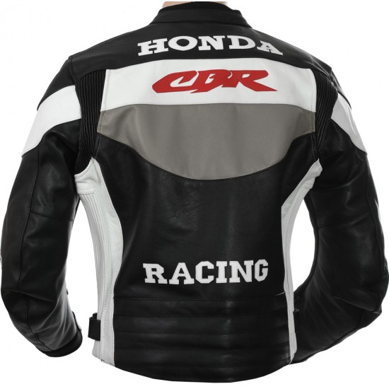 Honda CBR Racing Grey Motorcycle Leather Jacket Honda CBR Racing Grey Motorcycle Leather Jacket