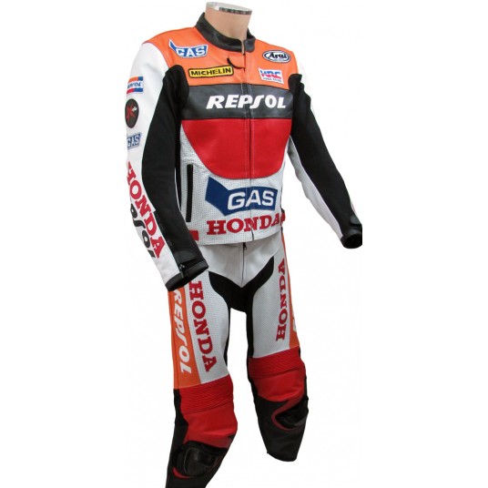 Honda Repsol Gas Classic Leather Biker Suit