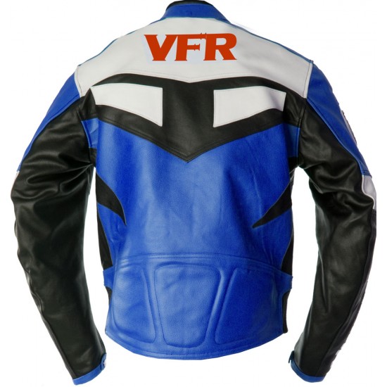 Honda VFR Blue Sportsbike Leather Jacket