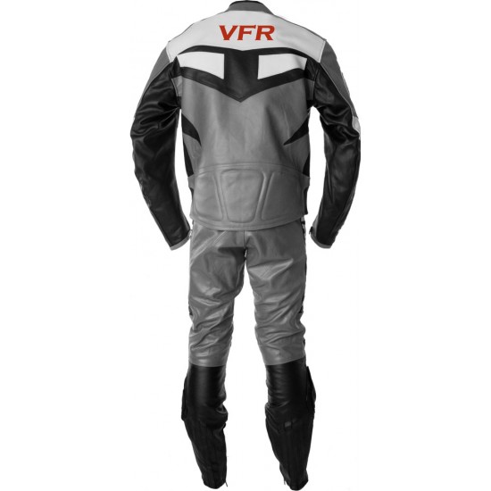 Honda VFR GREY Motorcyle Leather Suit
