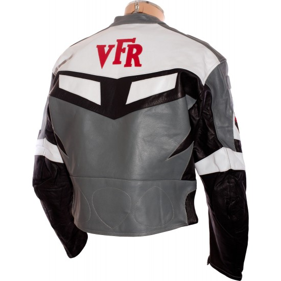 Honda VFR Grey Sportsbike Leather Jacket