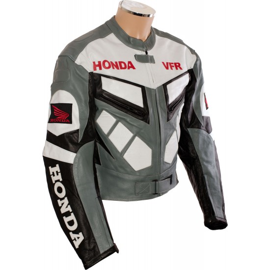 Honda VFR Grey Sportsbike Leather Jacket