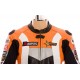 KTM Racing Orange Leather Biker Jacket