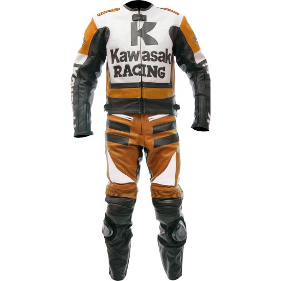 Kawasaki Ninja Orange Racing Leather Suit