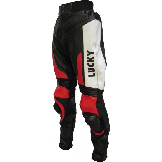 Lucky Strike Red & Black Biker Leather Suit Lucky Strike Red & Black Biker Leather Suit