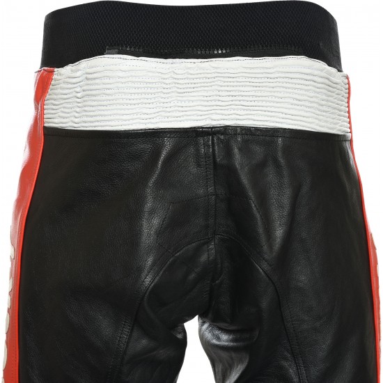 Lucky Strike Red Leather Motorcycle Trousers