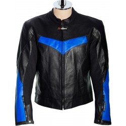 RTX Force One Blue Black Leather Jacket RTX Force One Blue Black Leather Jacket