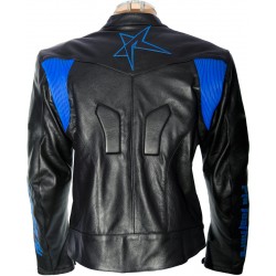 RTX Force One Blue Black Leather Jacket RTX Force One Blue Black Leather Jacket