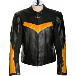 RTX Force One Orange Black Leather Jacket RTX Force One Orange Black Leather Jacket