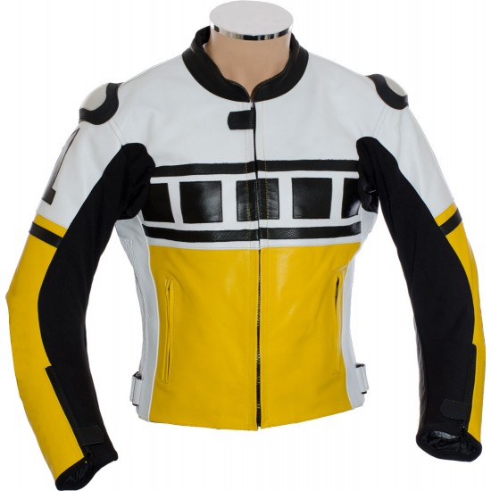 YELLOW Kenny Roberts Leguna Seca Biker Leather Jacket
