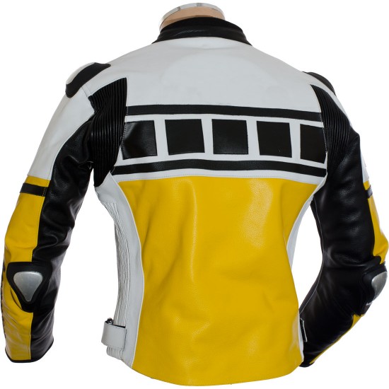 YELLOW Kenny Roberts Leguna Seca Biker Leather Jacket