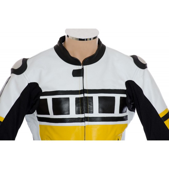 YELLOW Kenny Roberts Leguna Seca Biker Leather Jacket