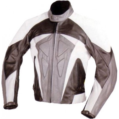 RTX Motocross Grey Leather Biker Jacket RTX Motocross Grey Leather Biker Jacket