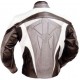 RTX Motocross Grey Leather Biker Jacket