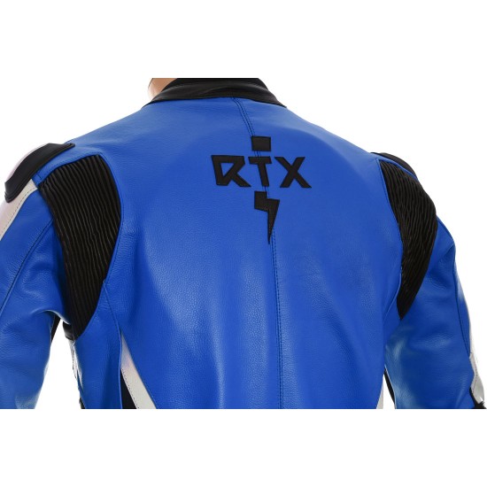 RTX AKIRA Blue Leather Motorcycle Jacket