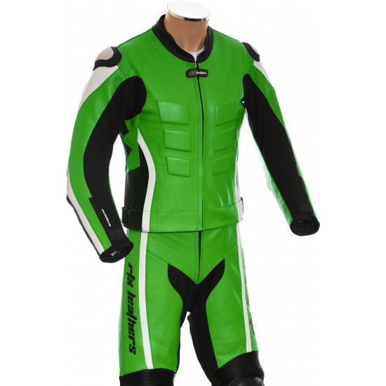 RTX Akira Green CE Leather Biker SUIT