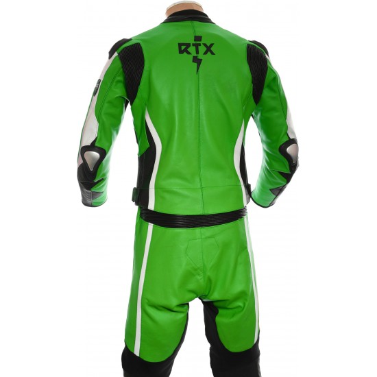 RTX Akira Green CE Leather Biker SUIT