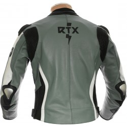 RTX AKIRA Grey Leather Motorcycle Jacket