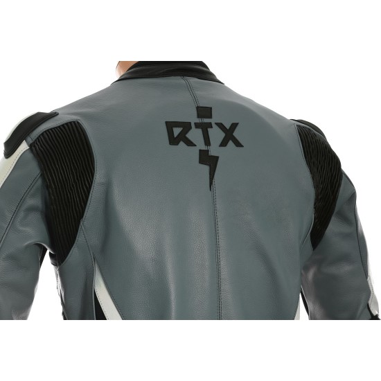 RTX AKIRA Grey Leather Motorcycle Jacket