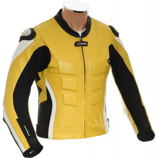 RTX AKIRA Yellow Leather Motorcycle Jacket