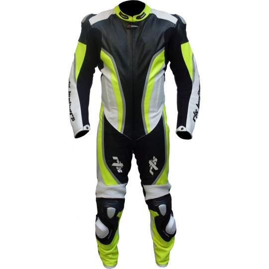 RTX Neon Yellow Black Race Leather Suit