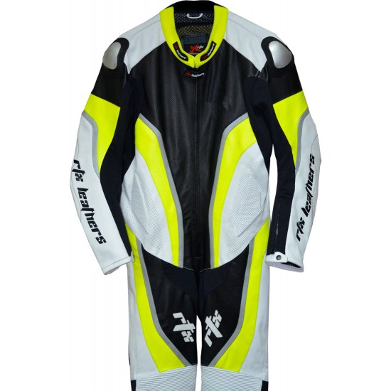 Halo Evo Neon Leather Motorcycle Suit