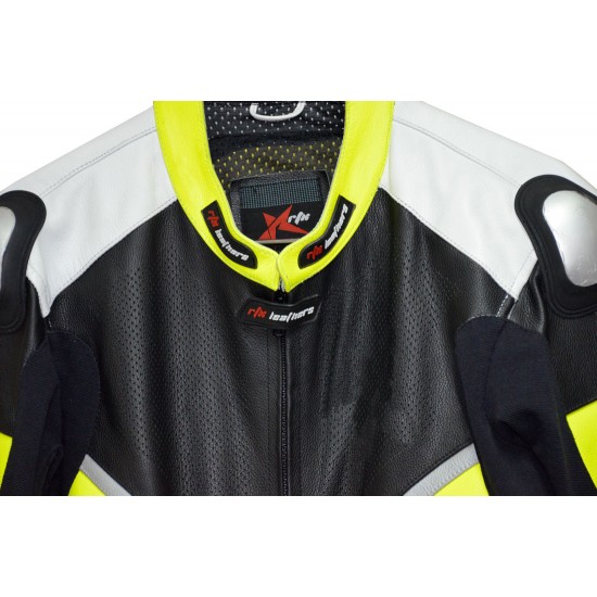 RTX Neon Yellow Black Race Leather Suit