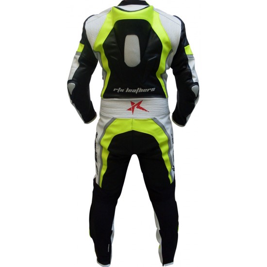 RTX Neon Yellow Black Race Leather Suit