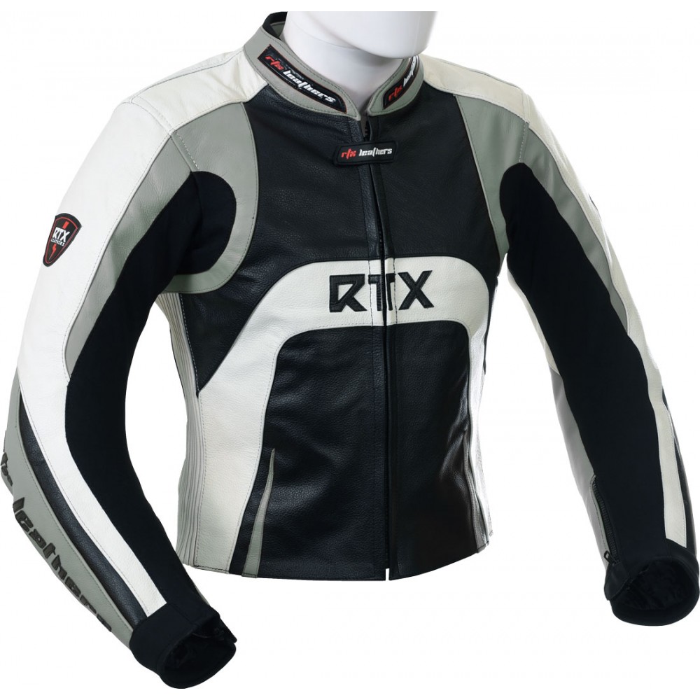 Raptor Grey Motorcycle Leather Biker Jacket