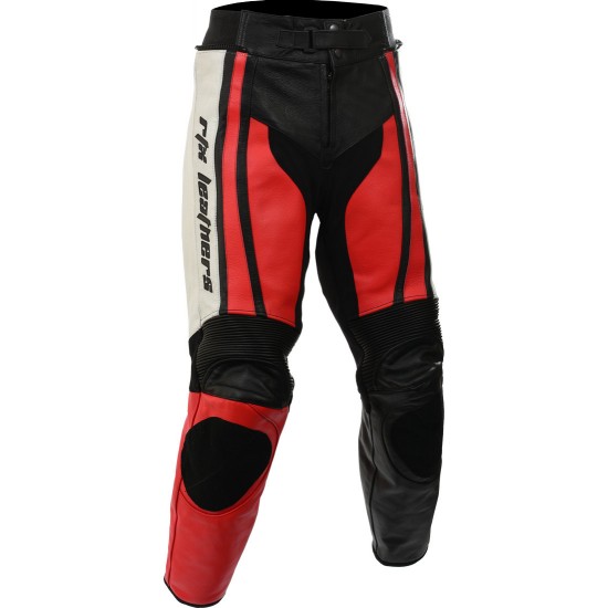 Raptor Red Motorcycle Leather Biker Trouser