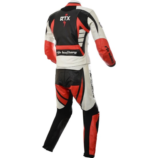 RTX Raptor Red Motorcycle 2pc Leather Suit