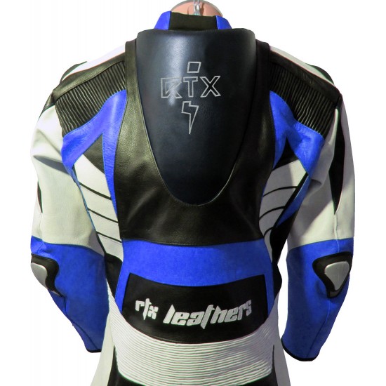 RTX Raptor Blue Motorcycle Leather Suit