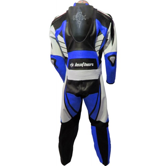RTX Raptor Blue Motorcycle Leather Suit