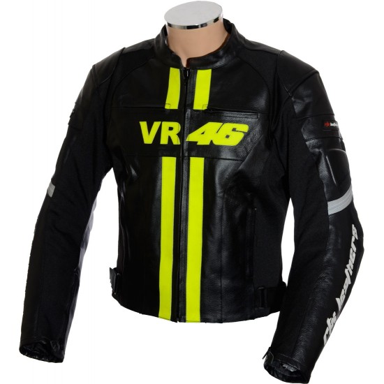 VR46 Valentino Rossi Black Leather Jacket