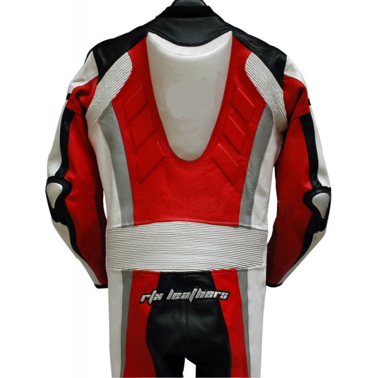 RTX Red Spartan Sports Biker One Piece Leather Suit