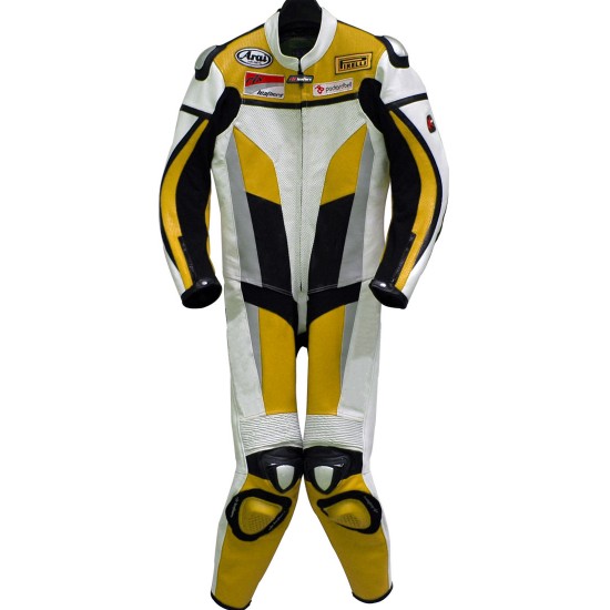 RTX Yellow Spartan Sports Biker Leather Suit