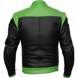 RTX VENOM Green Black Leather Biker Jacket RTX VENOM Green Black Leather Biker Jacket