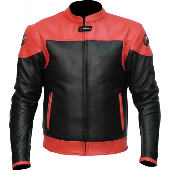 RTX VENOM Red Black Leather Biker Jacket RTX VENOM Red Black Leather Biker Jacket