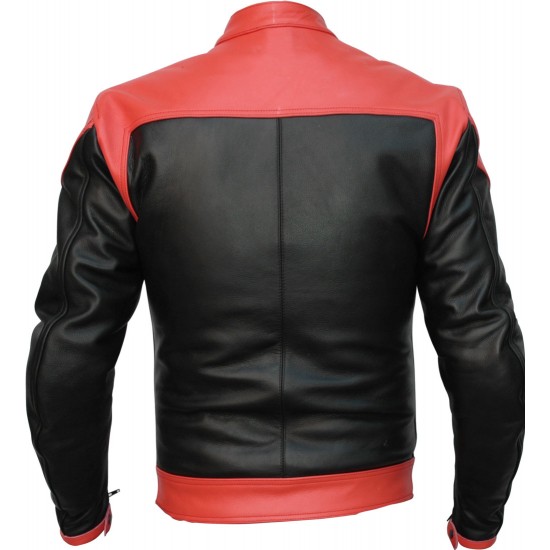 RTX VENOM Red Black Leather Biker Jacket RTX VENOM Red Black Leather Biker Jacket