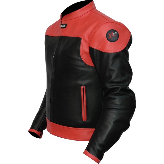 RTX VENOM Red Black Leather Biker Jacket RTX VENOM Red Black Leather Biker Jacket