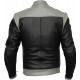 RTX VENOM Silver Black Leather Biker Jacket 